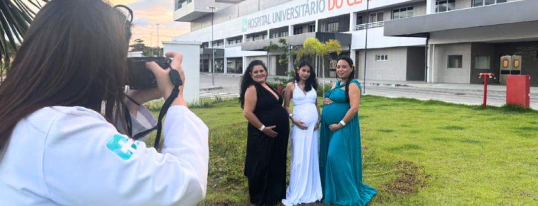 Gestantes acompanhadas pelo HUC participam de ensaio fotográfico especial pelo Dia das Mães