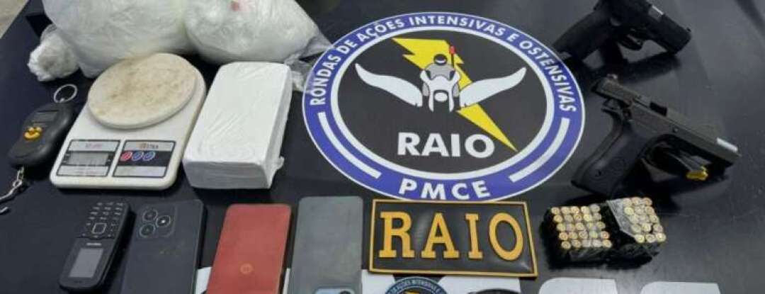 PMCE captura dupla e apreende mais de 4 kg de cocaína e armas em Cedro