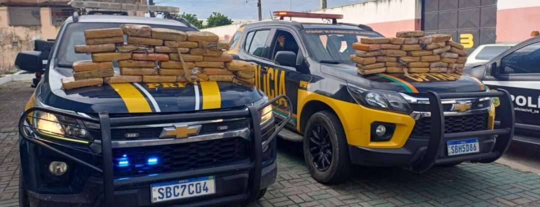 PMCE e PRF-CE capturam dupla e apreendem 67 kg de skunk em caminhão em Caucaia