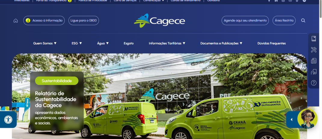 Portal da Cagece ganha novo layout e novas funcionalidades