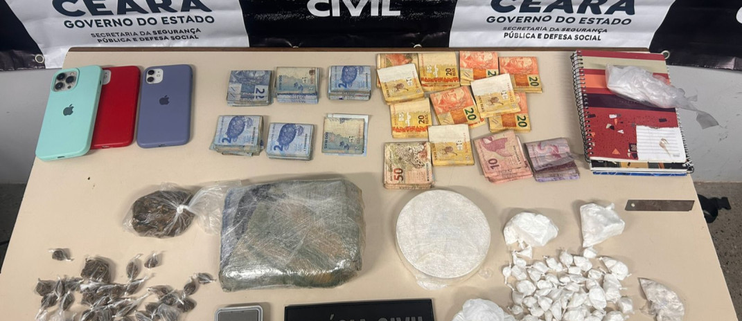 Polícia Civil captura suspeitos de integrar grupo criminoso em posse de quase 2 kg de drogas em Sobral