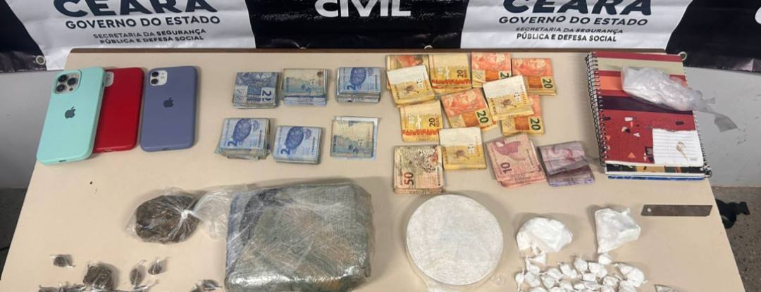 Polícia Civil captura suspeitos de integrar grupo criminoso em posse de quase 2 kg de drogas em Sobral