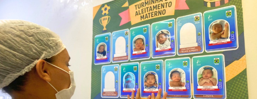 Time do ‘tetê’ em campo: HRN transforma bebês em figurinhas da Copa para incentivar aleitamento