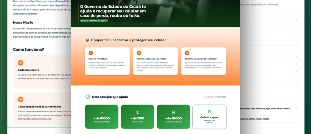 ÍRIS aprimora site do programa Meu Celular e facilita acesso da população aos serviços públicos