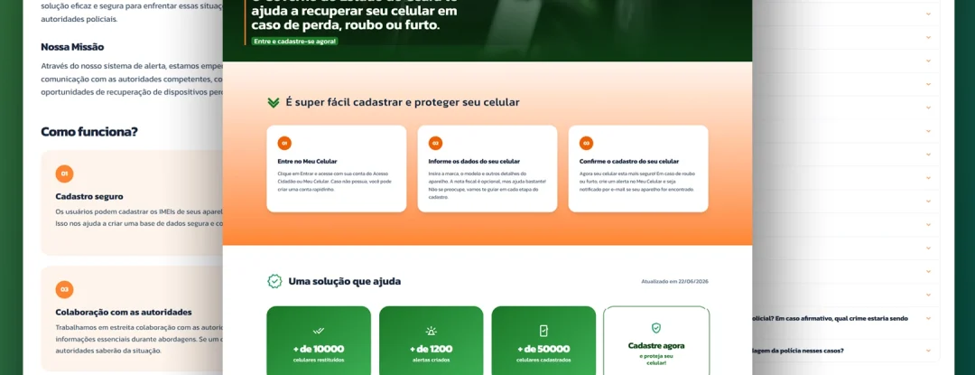 ÍRIS aprimora site do programa Meu Celular e facilita acesso da população aos serviços públicos